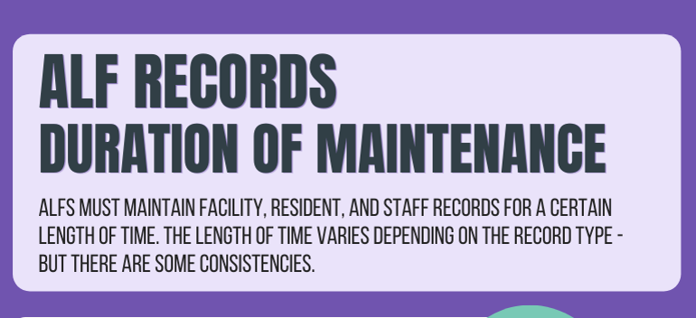 The ALF Records Duration of Maintenance infographic highlights consistencies across record keeping regulations.